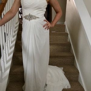 Sz 6, hand made, floor length, strapless dress
